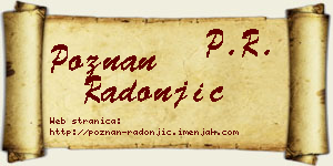 Poznan Radonjić vizit kartica